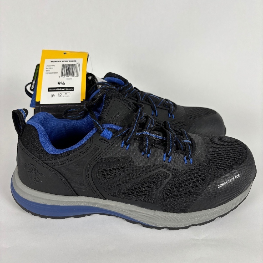 Herman Survivors women's Composite Toe Low Profile Work Shoe 9 Black | Blue